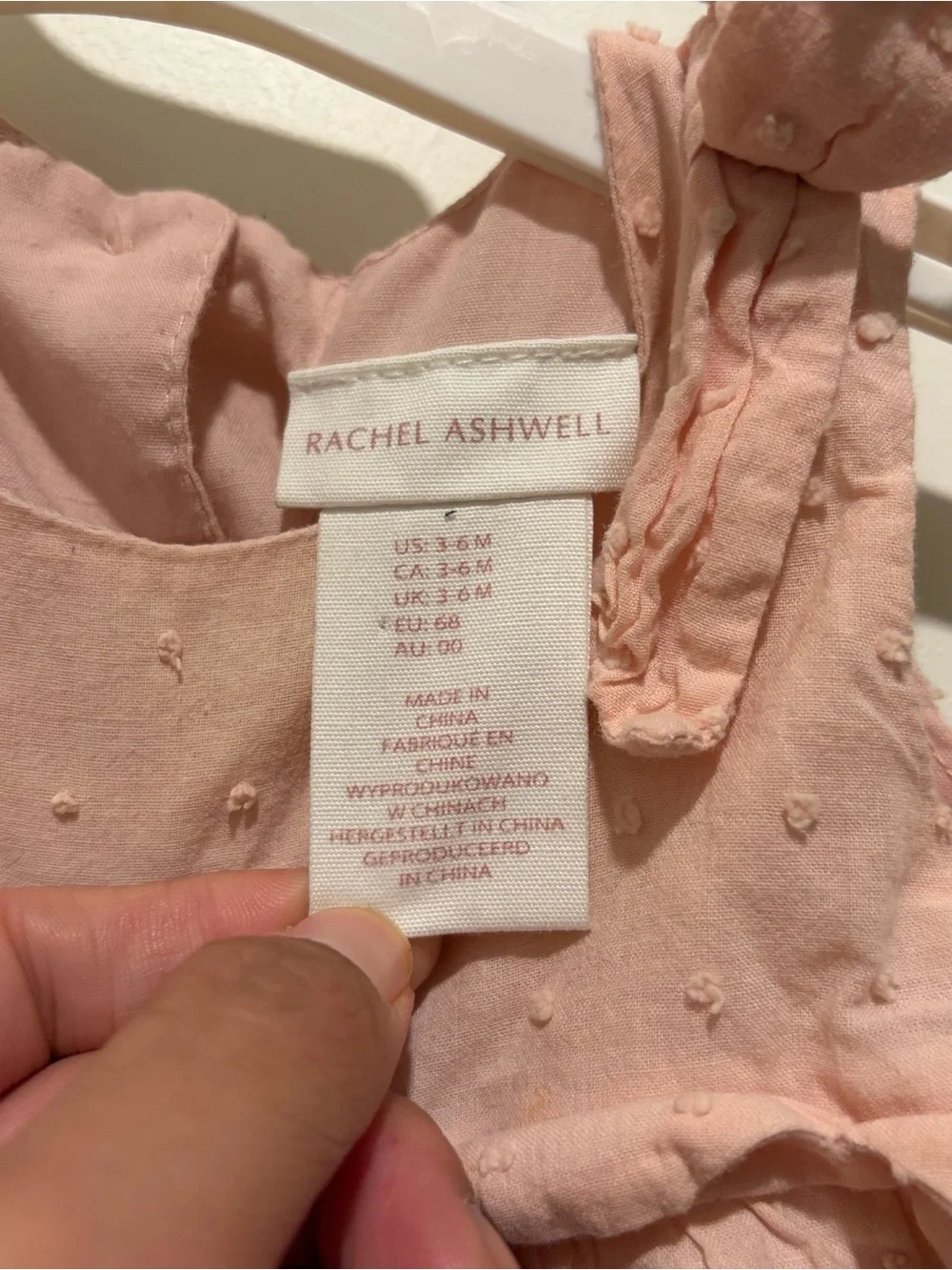 Pink Textured Baby Bubble Romper with Tie Straps